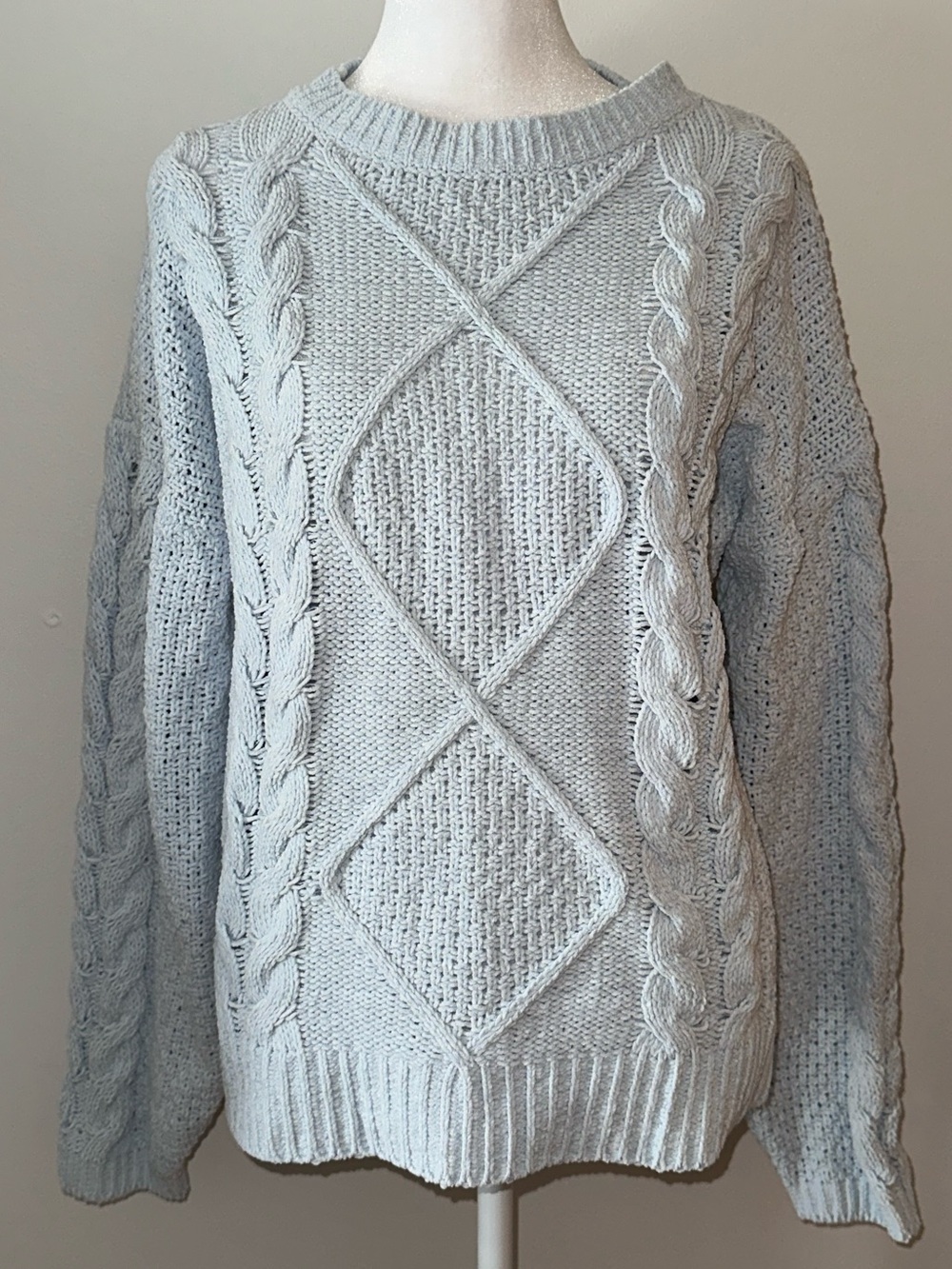 Soft Knit Ice Blue Essential Stylish Comfy Sweater- Women’s - Picture 3 of 4